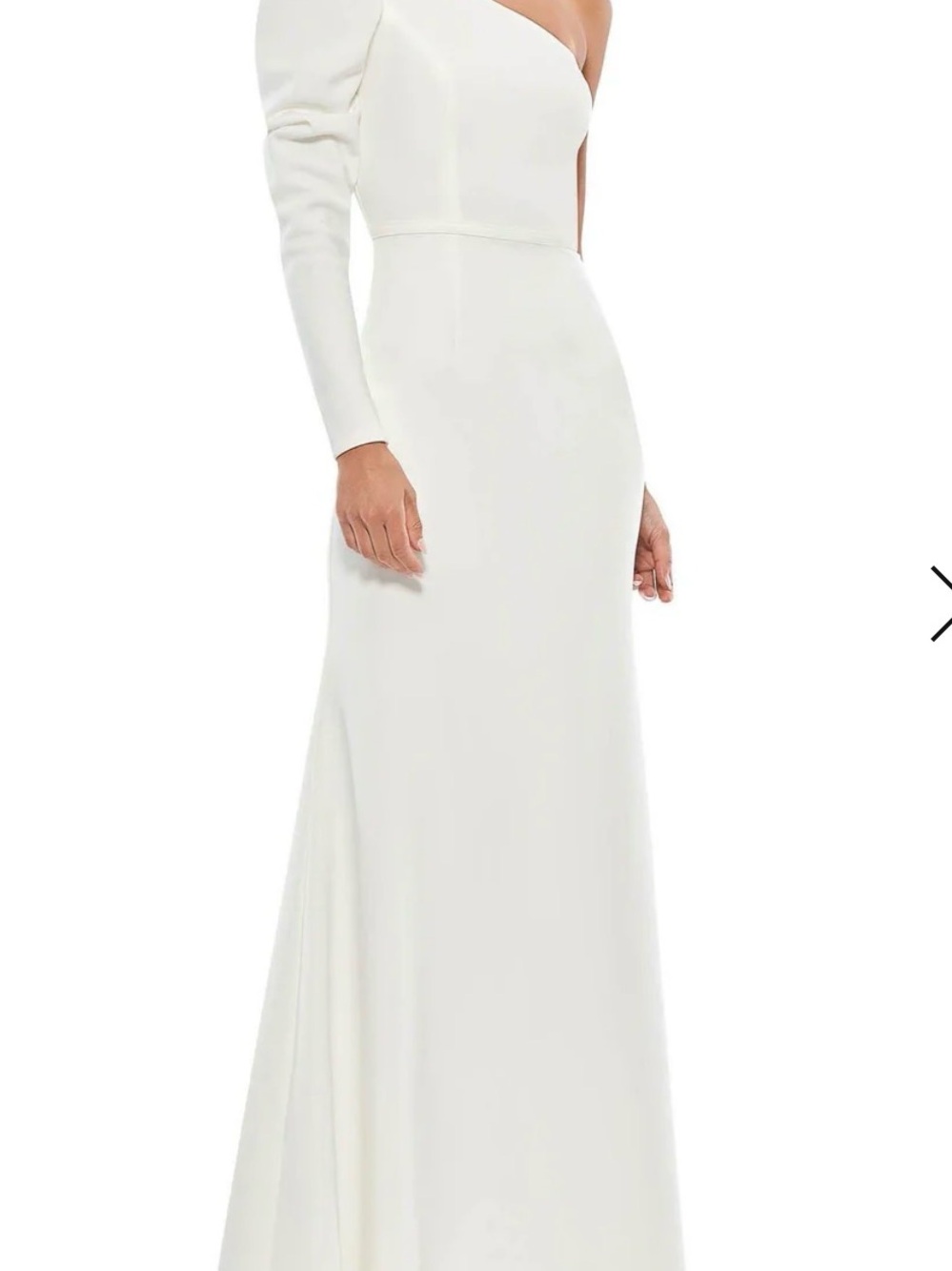 Mac Duggal one-Shoulder White Evening Gown 2 new